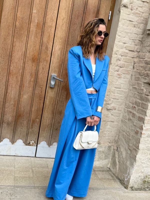 komplet, slay modrý